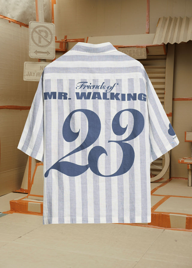 FOMW SHORT SLEEVE STRIPER SHIRT IN BLUE [UNISEX]