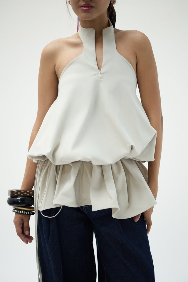 HALTER NECK BUBBLE TOP
