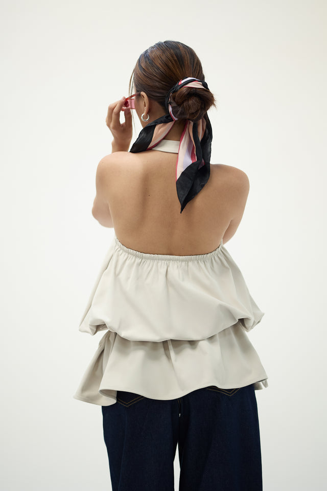 HALTER NECK BUBBLE TOP