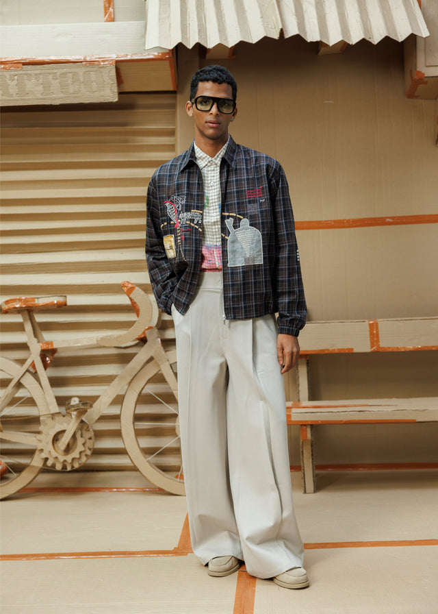 BEAR JACKET IN BROWN CHECKS [UNISEX]