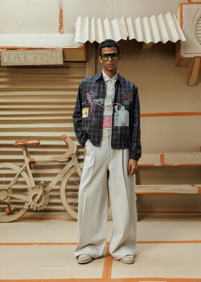 BEAR JACKET IN BROWN CHECKS [UNISEX]