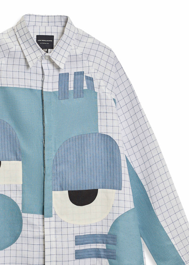 LAZY EYE LINEN SHIRT IN WHITE