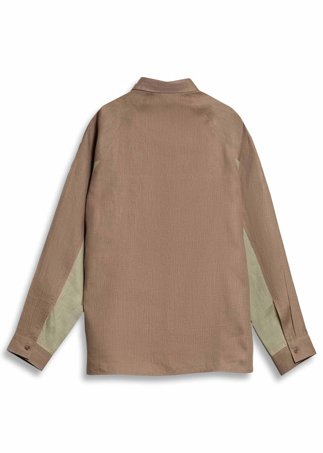 LAZY EYE LINEN SHIRT IN BROWN