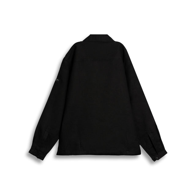 LINEN POLO IN BLACK [UNISEX]