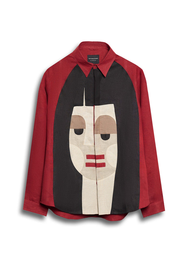 MONALI SHAH LINEN SHIRT IN RED [UNISEX]