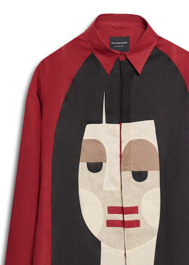 MONALI SHAH LINEN SHIRT IN RED [UNISEX]