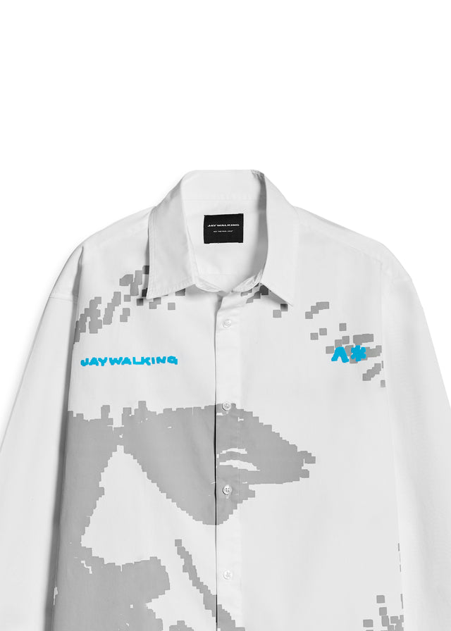 PIXEL SHIRT IN WHITE [UNISEX]