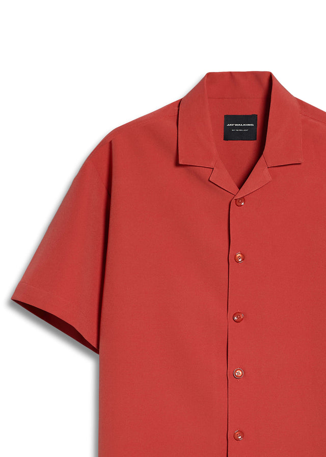 BOWLING SHIRT IN CORAL RED [UNISEX]