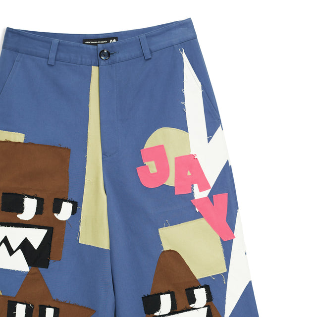 ROBOT APPLIQUÉ PANTS IN BLUE ONE OF ONE