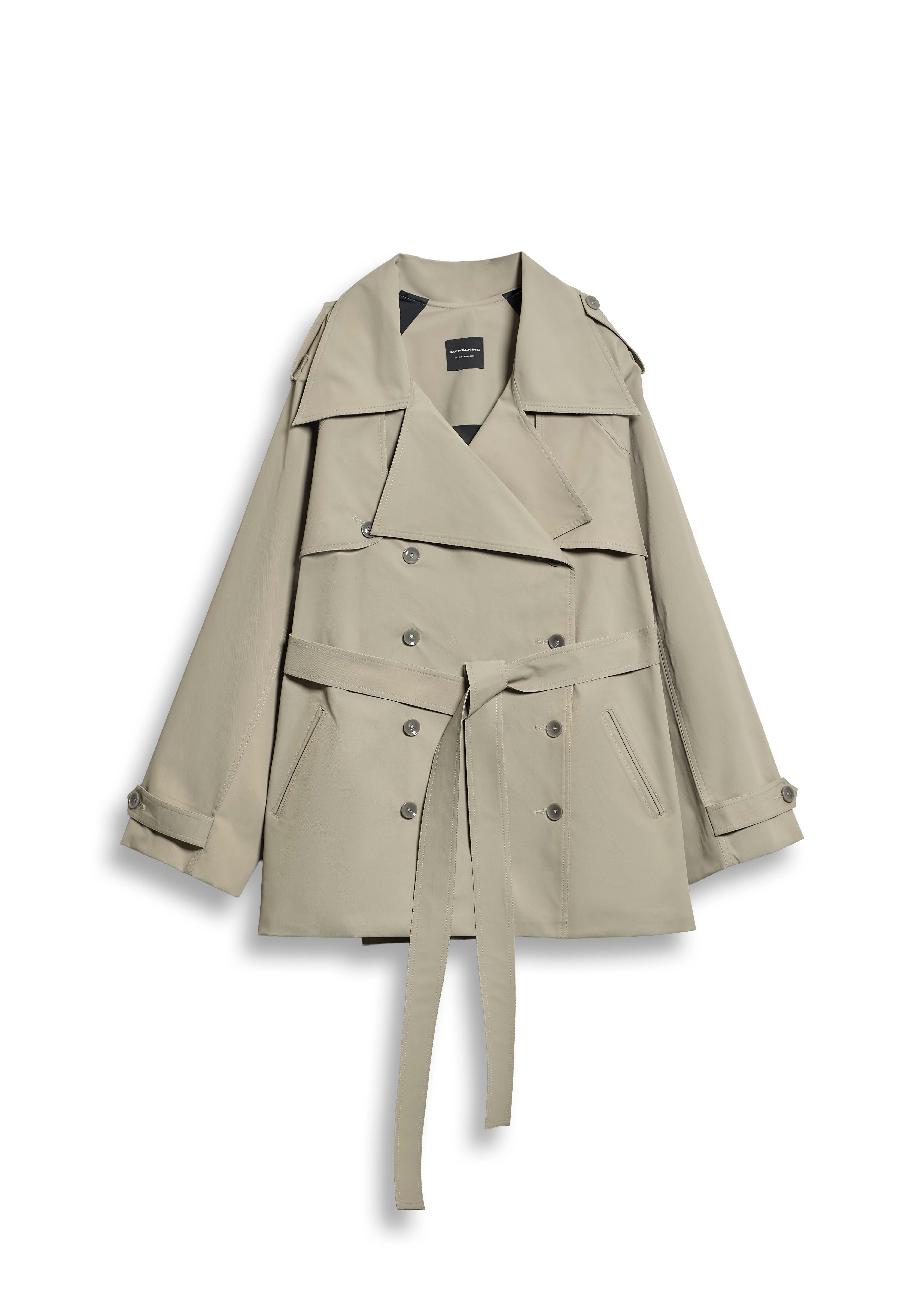 SHORT TRENCH COAT IN GREY – JAYWALKING