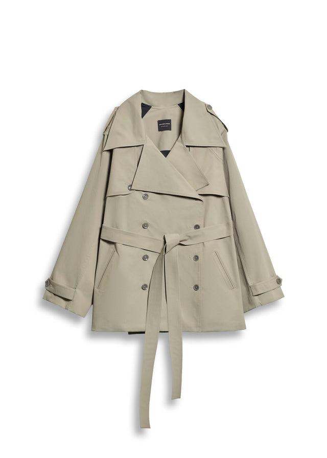 SHORT TRENCH COAT IN GREY