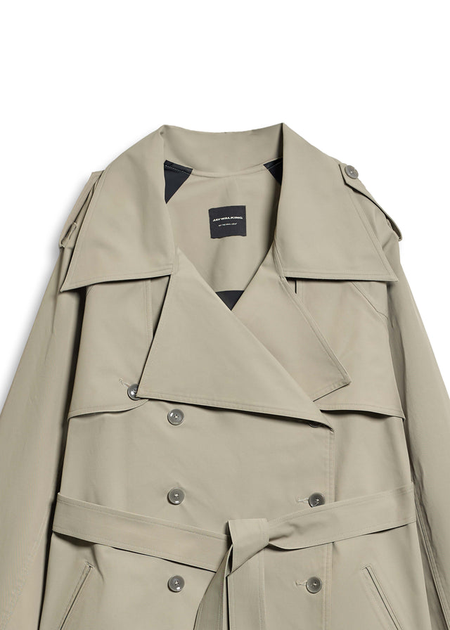 SHORT TRENCH COAT IN GREY