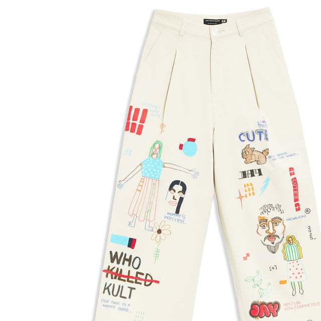 SKETCH BOOK PANT IN CREAM ONE OF ONE