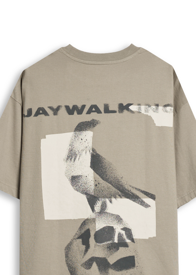 SKULL CROW T-SHIRT IN TIMBERWOOD [UNISEX]