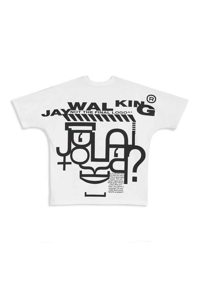TYPO ART FACE BATWING T-SHIRT IN WHITE [UNISEX]