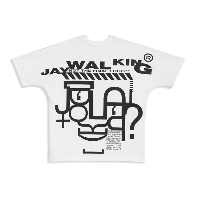 TYPO ART FACE BATWING T-SHIRT IN WHITE [UNISEX]