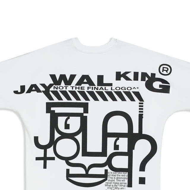 TYPO ART FACE BATWING T-SHIRT IN WHITE [UNISEX]