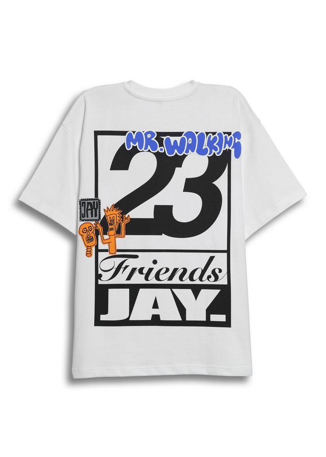MR. WALKING T-SHIRT IN WHITE [UNISEX]