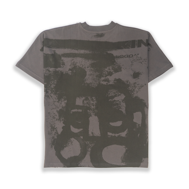 INK BLEED FACE T-SHIRT WITH LOGO [UNISEX]