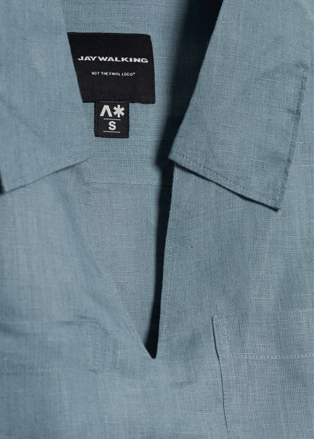 LINEN POLO IN LIGHT BLUE [UNISEX]
