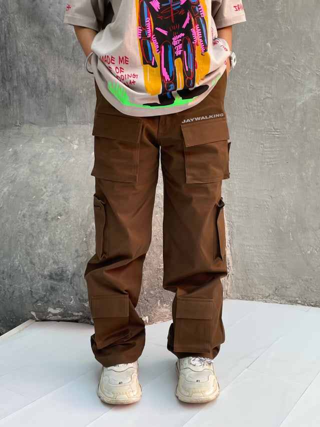 BOX UTILITY PANTS IN BROWN [UNISEX]