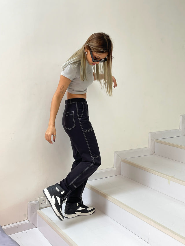 PANELLED PANT IN BLACK [UNISEX]