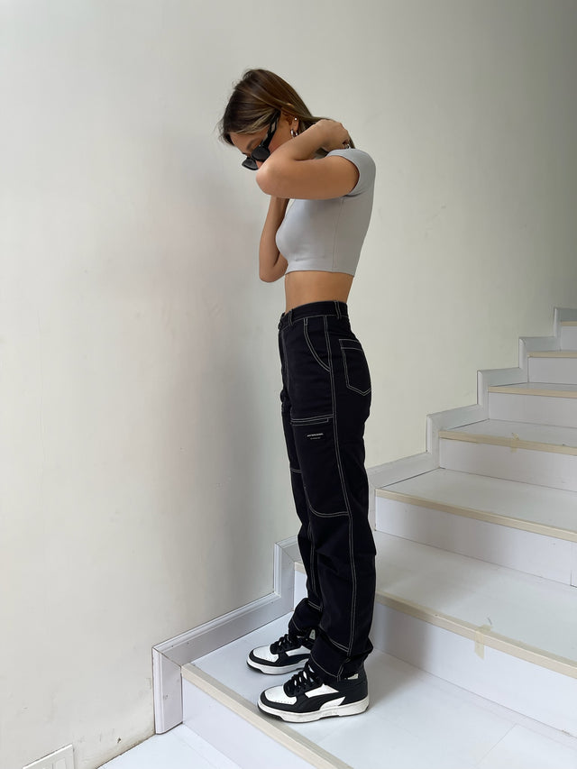 PANELLED PANT IN BLACK [UNISEX]
