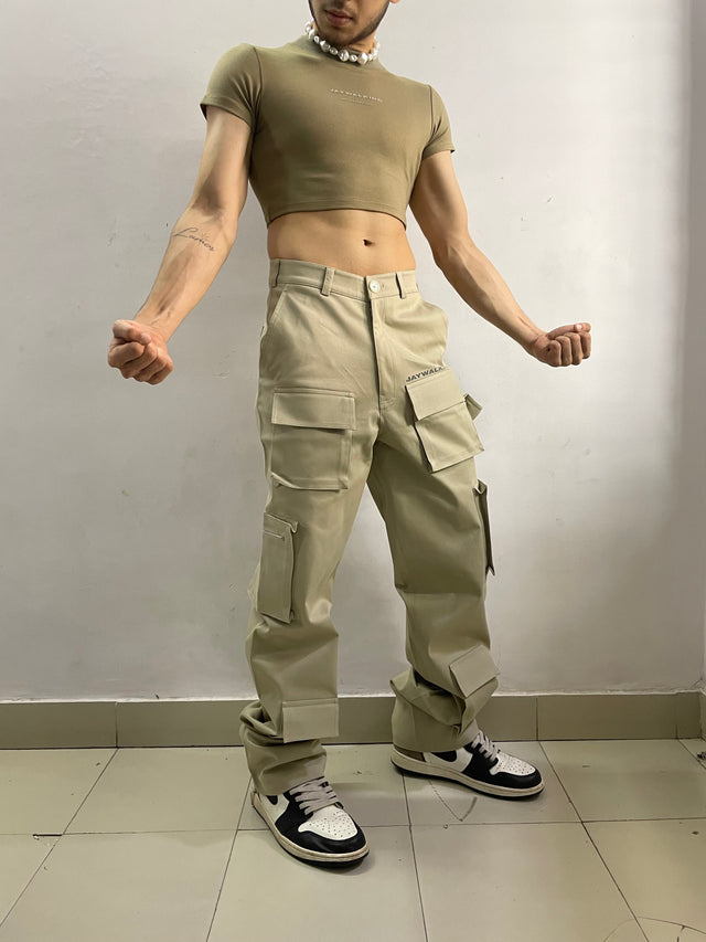 BOX UTILITY PANTS IN BEIGE [UNISEX]